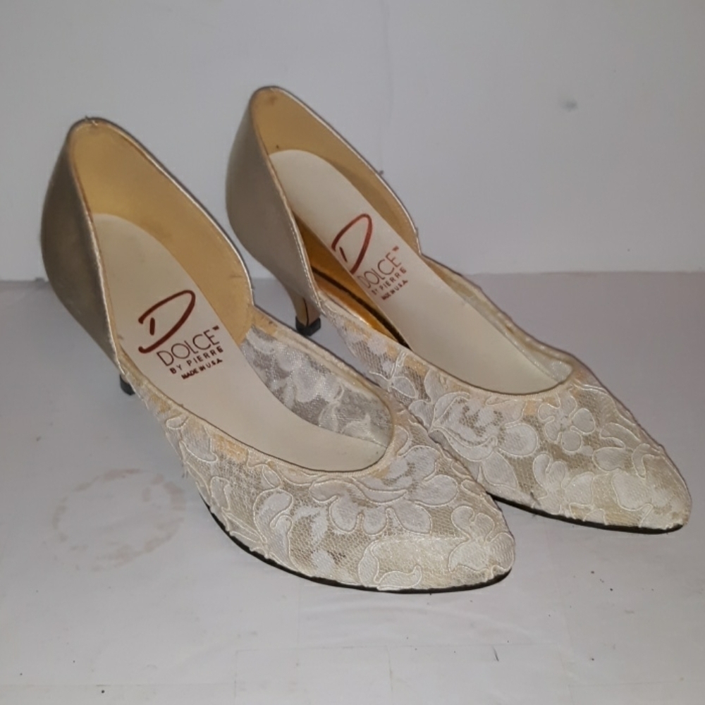 Vintage 1980s Dolce by Pierre 7M lacy heels